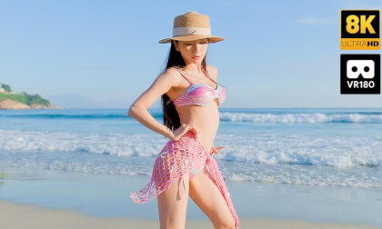 Angel hot dance at the beach