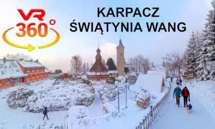 Walk around Karpacz, to the Wang Temple | Poland | 01.2026 | 360° Video VR | Insta360 X4 4K