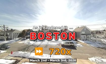 ⏩ Daily Time Lapse of the Boston Weather 180° 4k Street Cam Stream March 2nd - March 3rd 2026 (720x) [Beta]