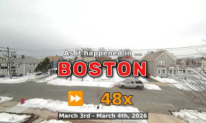 ⏩ Daily Time Lapse of the Boston Weather 180° 4k Street Cam Stream March 3rd - March 4th 2026 (48x) [Beta]