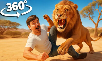 360° VR Safari: Close Encounter with Desert Lions