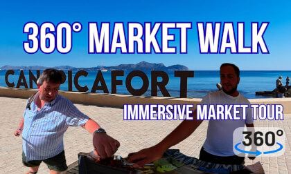 Exploring Can Picafort Market in Stunning 6K 360° Video!