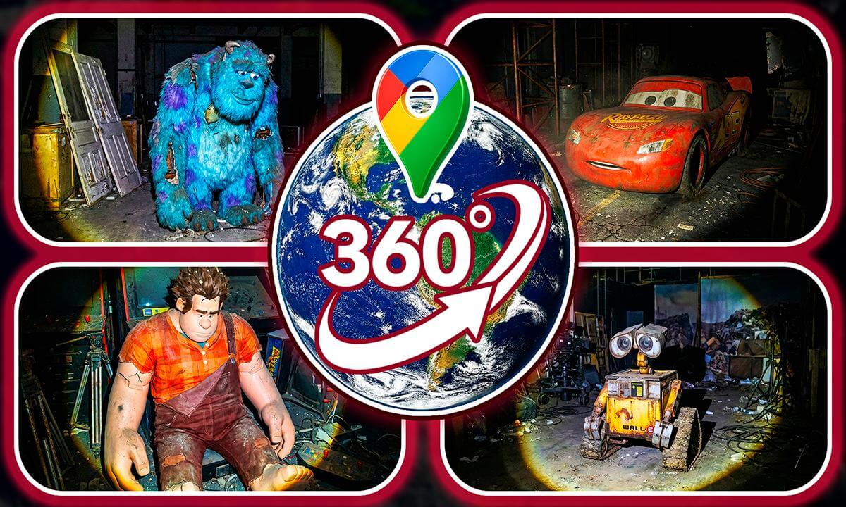 TOP 10 Pixar & Disney Characters Found on Google Maps! in Abandoned Places | VR 360°