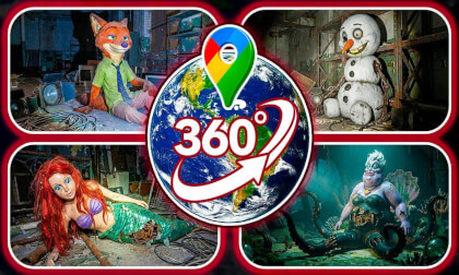 TOP 5 Scary Disney Characters Found on Google Maps in Abandoned Places | VR 360°