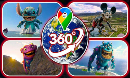 Scary Giant Characters Found on Google Maps! — VR 360°