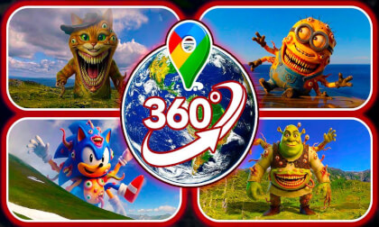 TOP 5 Scary Giant Characters Found on Google Maps! | VR 360°