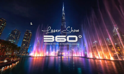 DUBAI - Burj Khalifa - EMIRATES - FOUNTAIN & LASER SHOW | VR EXPERIENCE