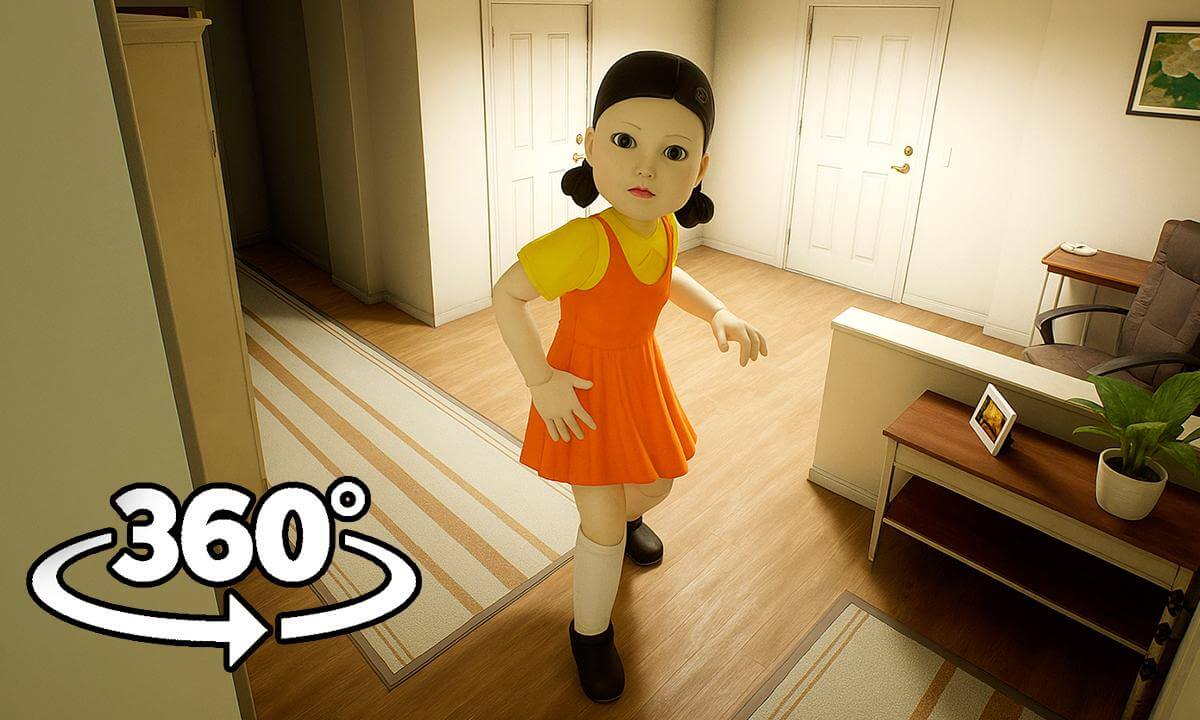 SQUID GAME DOLL 😱 Appeared In Your House! | 4K 360° VR HORROR
