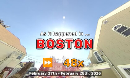 ⏩ Daily Time Lapse of the Boston Weather 180° 4k Sky Cam Stream February 27th - February 28th 2026 (48x) [Beta]