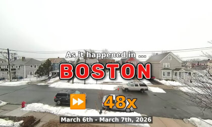 ⏩ Daily Time Lapse of the Boston Weather 180° 4k Street Cam Stream March 6th - March 7th 2026 (48x) [Beta]