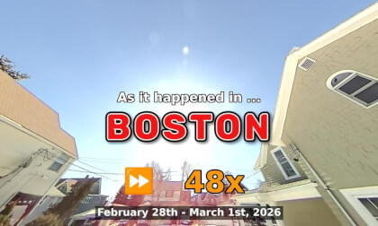 ⏩ Daily Time Lapse of the Boston Weather 180° 4k Sky Cam Stream February 28th - March 1st 2026 (48x) [Beta]