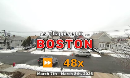 ⏩ Daily Time Lapse of the Boston Weather 180° 4k Street Cam Stream March 7th - March 8th 2026 (48x) [Beta]