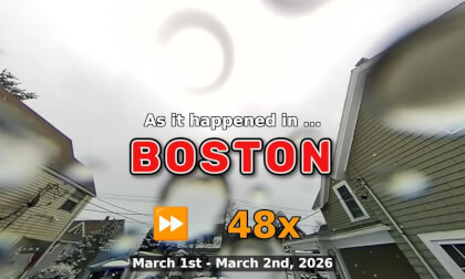 ⏩ Daily Time Lapse of the Boston Weather 180° 4k Sky Cam Stream March 1st - March 2nd 2026 (48x) [Beta]