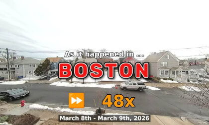 ⏩ Daily Time Lapse of the Boston Weather 180° 4k Street Cam Stream March 8th - March 9th 2026 (48x) [Beta]