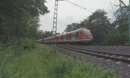 360 VR Two trains and empty road in the countryside of Frankfurt, Germany 360 VR Two trains and empty road in the countryside of Frankfurt, Germany