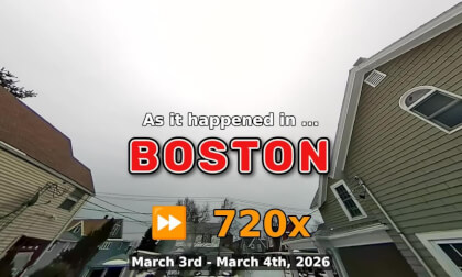 ⏩ Daily Time Lapse of the Boston Weather 180° 4k Sky Cam Stream March 3rd - March 4th 2026 (720x) [Beta]