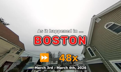 ⏩ Daily Time Lapse of the Boston Weather 180° 4k Sky Cam Stream March 3rd - March 4th 2026 (48x) [Beta]