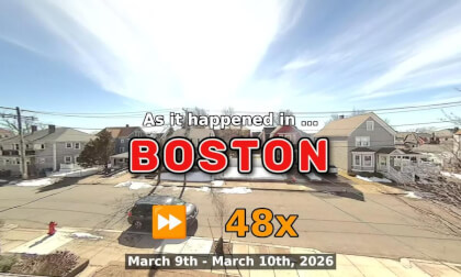 ⏩ Daily Time Lapse of the Boston Weather 180° 4k Street Cam Stream March 9th - March 10th 2026 (48x) [Beta]