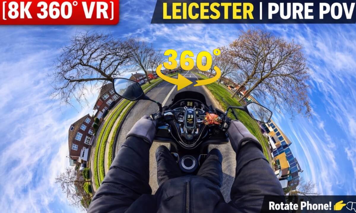 REAL 8K 360° POV: Leicester City Bike Ride