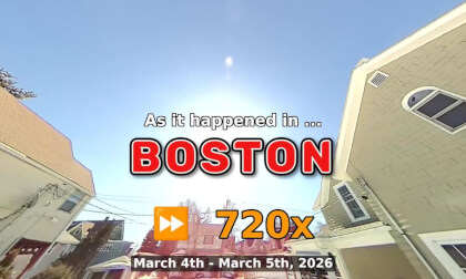 ⏩ Daily Time Lapse of the Boston Weather 180° 4k Sky Cam Stream March 4th - March 5th 2026 (48x) [Beta]
