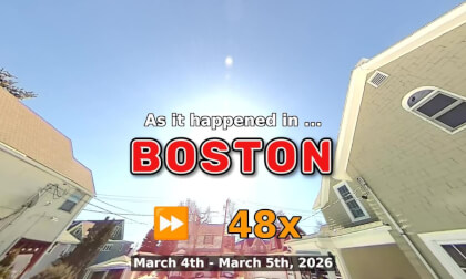 ⏩ Daily Time Lapse of the Boston Weather 180° 4k Sky Cam Stream March 4th - March 5th 2026 (48x) [Beta]