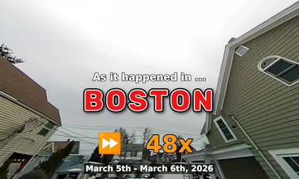 ⏩ Daily Time Lapse of the Boston Weather 180° 4k Sky Cam Stream March 5th - March 6th 2026 (48x) [Beta]