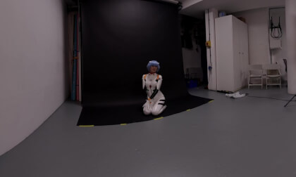 Evangelion Rei cosplay shooting scene
