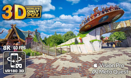 3D 8K THE BIG WAVE: WILD VIKING STORM - REALISTIC Roller Coaster onride 🟨 PLOPSALAND VR180 POV 60fps HDR 10 - Meta Quest - Apple Vision - spatial Video