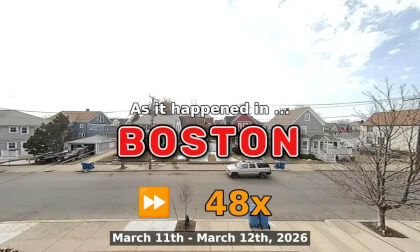 ⏩ Daily Time Lapse of the Boston Weather 180° 4k Street Cam Stream March 11th - March 12th 2026 (48x) [Beta]