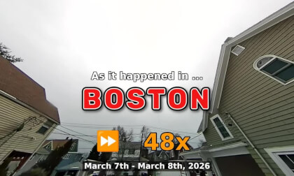 ⏩ Daily Time Lapse of the Boston Weather 180° 4k Sky Cam Stream March 7th - March 8th 2026 (48x) [Beta]