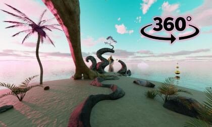 On a Distant Island | 8K 360° (1 Hour Ocean Ambience)