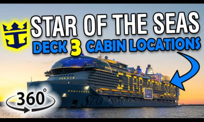 Star of the Seas Cabin Locations Deck 3 | 360° Cruise Ship Corridor Walkthrough | VR Travel