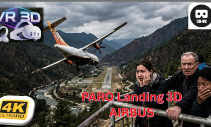 3D Heart-Stopping Airbus A319 Cockpit View Landing at the Worlds danger airport PARO
