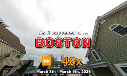 ⏩ Daily Time Lapse of the Boston Weather 180° 4k Sky Cam Stream March 8th - March 9th 2026 (48x) [Beta]