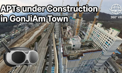 360° Drone Monitoring of the Apartment Construction Site near GonJiAm Station / 곤지암 역세권 아파트 신축 현장 360도 드론 영상