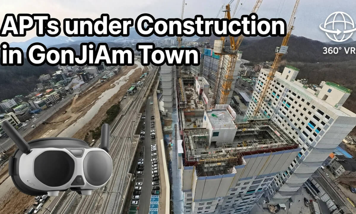 360° Drone Monitoring of the Apartment Construction Site near GonJiAm Station / 곤지암 역세권 아파트 신축 현장 360도 드론 영상
