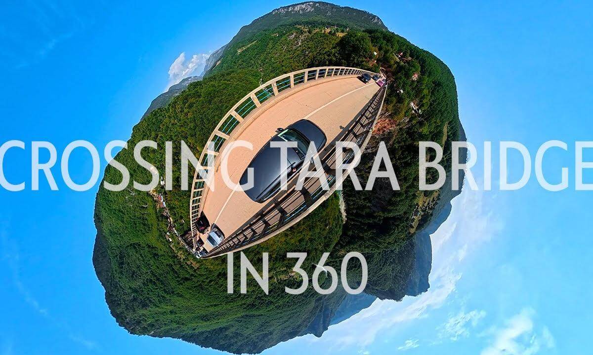 8K VR 360 | Crossing Đurđevića (Djurdjevica) Tara Bridge, Montenegro