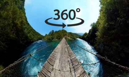 VR 360 Beautiful day by a mountain river in Montenegro (Rafting Camp Modra Rijeka)
