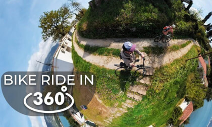 VR 360 Bike riding in beautiful nature places around the Kotor Bay, Montenegro