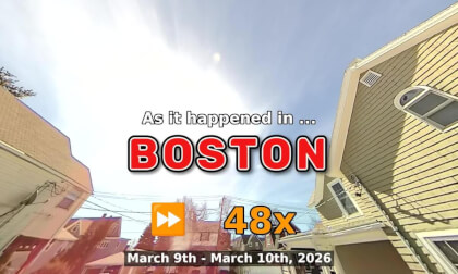 ⏩ Daily Time Lapse of the Boston Weather 180° 4k Sky Cam Stream March 9th - March 10th 2026 (48x) [Beta]