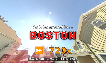 ⏩ Daily Time Lapse of the Boston Weather 180° 4k Sky Cam Stream March 10th - March 11th 2026 (720x) [Beta]