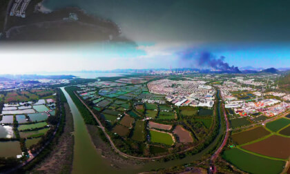 kam tin river to rooster hill high bitrate osmo 360 8k drone shot