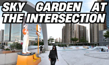 An aerial garden constructed at the busiest intersection
