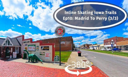 Iowa VR 360 Trip:  Inline Skating Paved Trails.  Ep10:  Madrid To Perry (3/3)