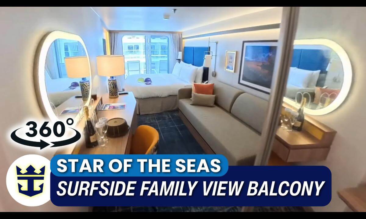 Star of the Seas Surfside Family View Balcony Stateroom Walkthrough | Cabin 11327 | 360° VR Cruise Room Tour