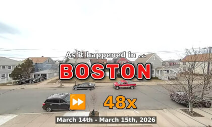 ⏩ Daily Time Lapse of the Boston Weather 180° 4k Street Cam Stream March 14th - March 15th 2026 (48x) [Beta]