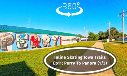 Iowa VR 360 Trip:  Inline Skating Paved Trails.  Ep11:  Perry To Panora (1/3)