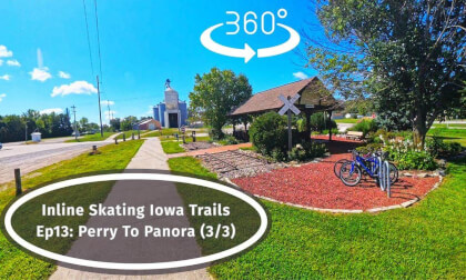 Iowa VR 360 Trip:  Inline Skating Paved Trails.  Ep13:  Perry To Panora (3/3)