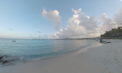 360 VR Ocean view and coastline with houses in Mauritius