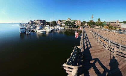 Roanoke Island town of Manteo waterfront, North Caralina 2021